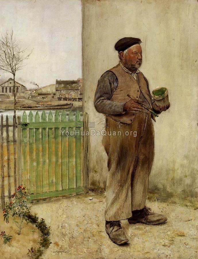 Man Having Just Painted His Fence - 简·弗朗索瓦·拉法埃里